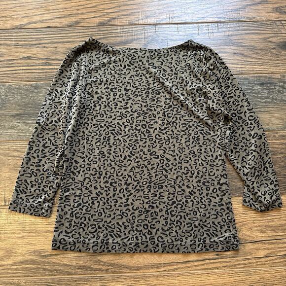 Vintage Chico’s Private Edition Leopard Print Top & Taupe Maxi Skirt Set Size 1 - Picture 3 of 11